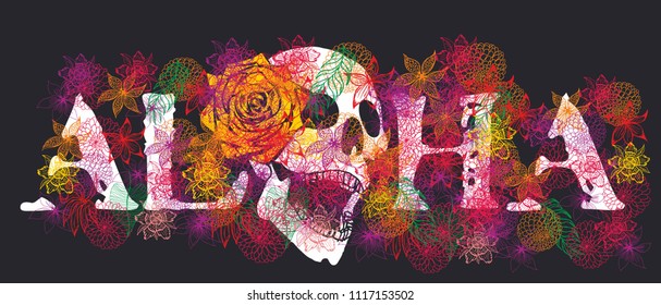 aloha graphic design vector art