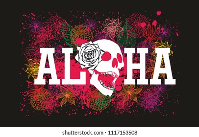 aloha graphic design vector art