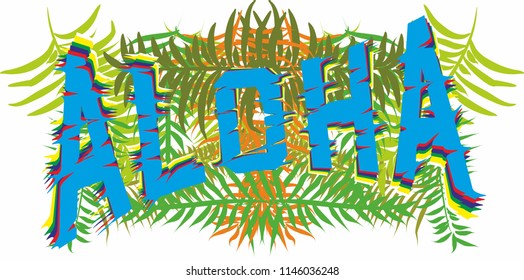 Aloha graphic design vector art