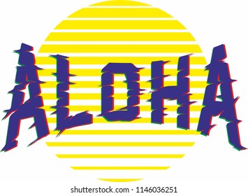 Aloha graphic design vector art