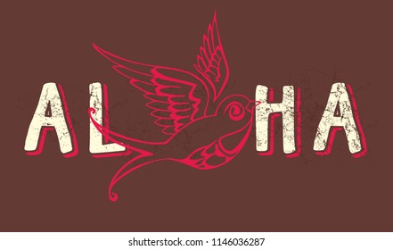 Aloha graphic design vector art