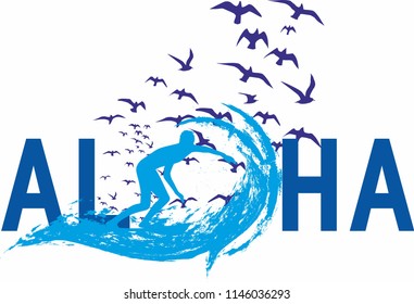 Aloha graphic design vector art