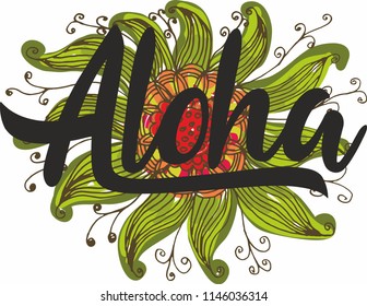 Aloha graphic design vector art