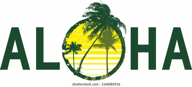 Aloha graphic design vector art