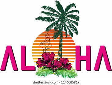 Aloha graphic design vector art