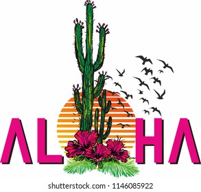 Aloha graphic design vector art