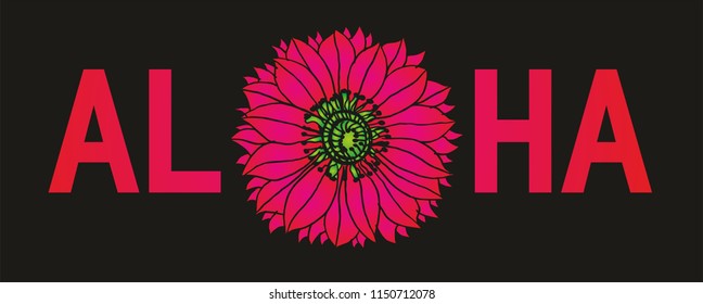 Aloha graphic design vector art