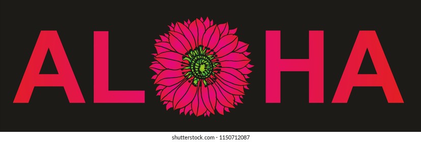 Aloha graphic design vector art