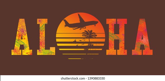 Aloha graphic design vector art