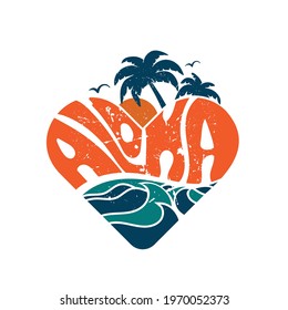 Aloha. Grunge design aloha Hawaii. Aloha Design Vector