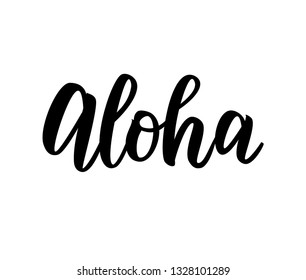 Aloha Hand Lettering Word Brush Calligraphy Stock Vector (Royalty Free ...