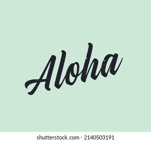 Aloha Hand Script Vintage Logo On Stock Vector (Royalty Free ...