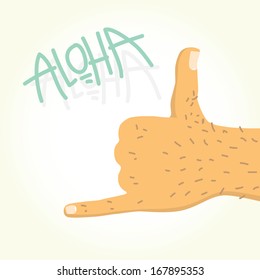 Aloha hand sign isolated vector