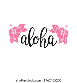 Aloha Hand Written Lettering Text Isolated Stock Vector (Royalty Free ...