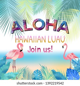 Aloha Hawaii. Best creative design for poster, flyer, presentation. Vector background.