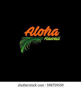 Aloha Hawaii Creative Vector Design Element. Palm leaves