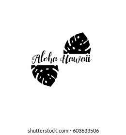Aloha Hawaii Creative Vector Design Element. Palm leaves