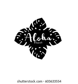 Aloha Hawaii Creative Vector Design Element. Palm leaves