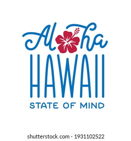 Aloha hawaii floral t-shirt print. Surf paradise, pacific ocean typography. Surfing related apparel design. Vector vintage illustration.