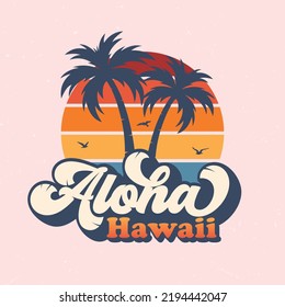 Aloha Hawaii - Fresh design for summer feeling. Good for poster, wallpaper, t-shirt, gift.