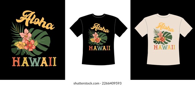 Aloha Hawaii Graphic t shirt vector design.