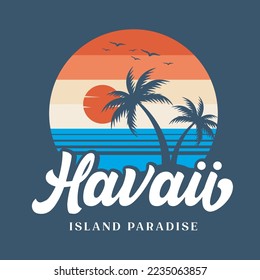 Camiseta de la isla Aloha Hawaii, taquilla, diseño de estuches de teléfono. Ilustración vectorial adecuada para impresión.