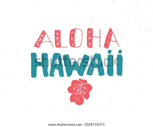 Aloha Hawaii Lettering Handwritten Sign Hand Stock Vector (Royalty Free ...