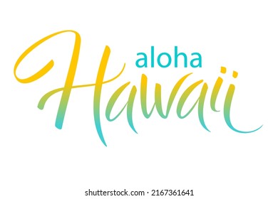 Aloha Hawaii, ilustración del cartel vectorial sobre fondo blanco.