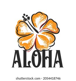 Aloha Hawaii Print Vector Aloha Illustration Stock Vector (royalty Free 