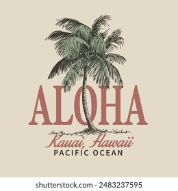 Aloha Hawaii Surf Graphic Vector