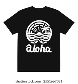 aloha hawaii t shirt fashion lifestyle vector illustration template design