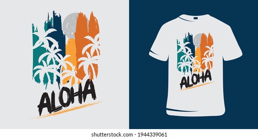 Aloha Hawaii T-Shirt Design Concept.