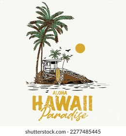 Aloha Hawaii t-shirt design. Vector illustration