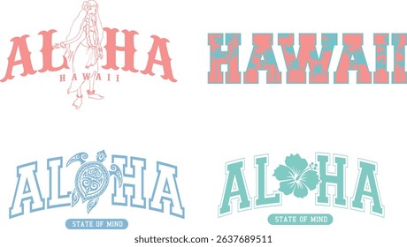 Aloha Hawaii Vintage Shirt Design vector