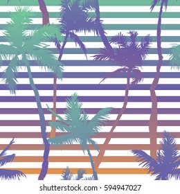 Aloha Hawaiian Seamless Background Pattern. Tropical Palm hand drawn illustration.