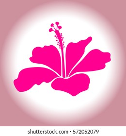 Aloha Hawaiian Shirt vector Hibiscus Icon In magenta and neutral Colors.