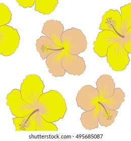 Aloha Hawaiian Shirt vector seamless Background Pattern.