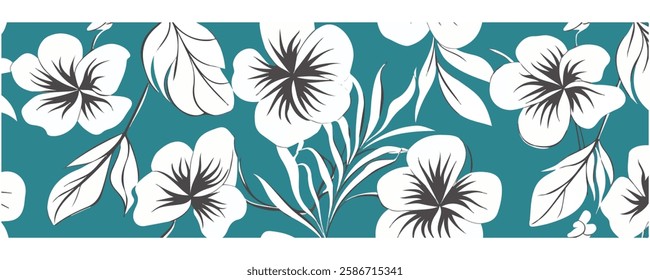 Aloha Hibiscus Flower Tropical Seamless Pattern Hawaiian Vibes