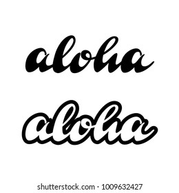 Aloha lettering design for Tshirt prints, stickers, etc. Vector illustration.