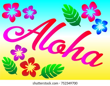 Aloha message card No.1/ Vector Illustration