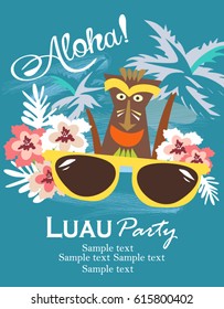 Aloha party invitation card