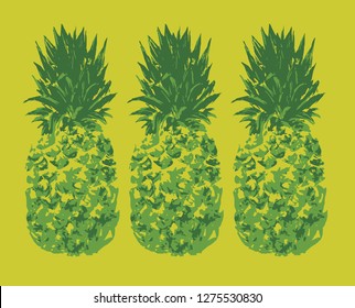 aloha pineapple on light green background