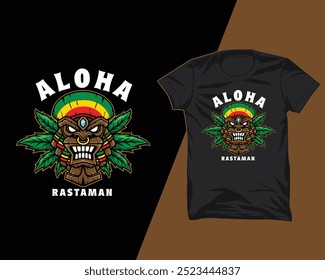 Aloha Rastaman t shirt design