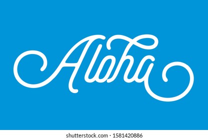 Aloha script lettering for poster and shirt concept 