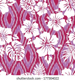 Aloha Shirt Ikat Seamless Background Pattern 