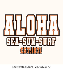 Aloha Slogan graphic for t-shirt