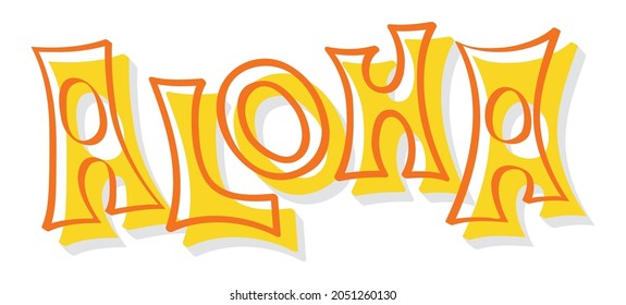 Aloha Stylized Type | Retro 60s Lettering | Vector Sign for Tiki Bars, Luaus and More | Hawaiian Clipart |  Shirt Design Resource