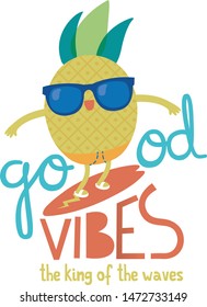 Aloha summer pine apple skating print graphic artwork for kids