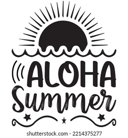 Aloha Summer T-shirt Design Vector File.