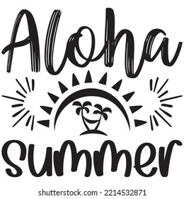 Aloha Summer T-shirt Design Vector File.